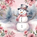 Pastel Snowman in a Soft Focus